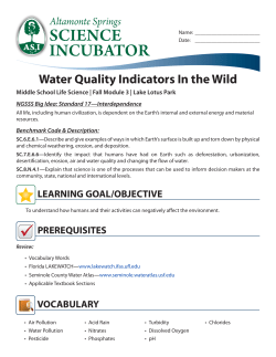Module 3 - Water Quality Indicators In the Wild