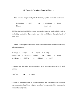 JF General Chemistry Tutorial Sheet 2