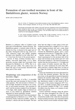 Formation of saw-toothed moraines in front of the B&oslash;dalsbreen
