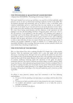 1 THE PSYCHOLOGICAL QUALITIES OF A GOOD REFEREE