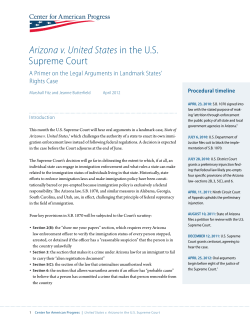 Arizona v. United States in the US Supreme Court