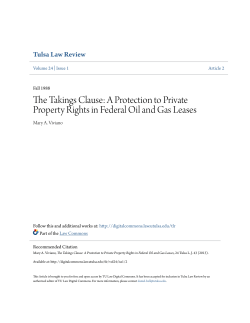 The Takings Clause: A Protection to Private Property Rights in