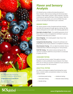Flavor and Sensory Analysis