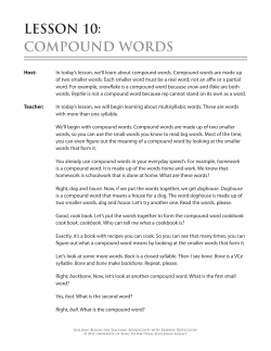 lesson 10: compound words