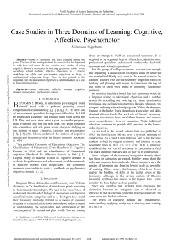Case Studies in Three Domains of Learning