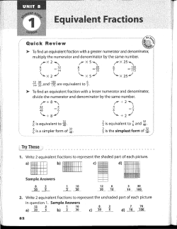 n Equivalent Fractions