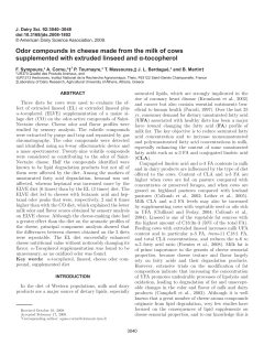 Odor compounds in cheese made from the milk of cows