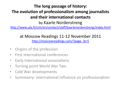 The long passage of history: The evolution of professionalism