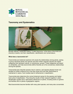 Taxonomy and Systematics - Royal Botanical Gardens