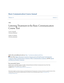 Listening Treatment in the Basic Communication