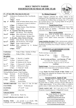 holy tri ity parish fourtee th su day of the year