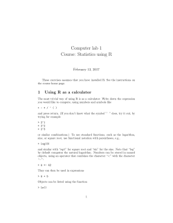 Computer lab 1 Course: Statistics using R
