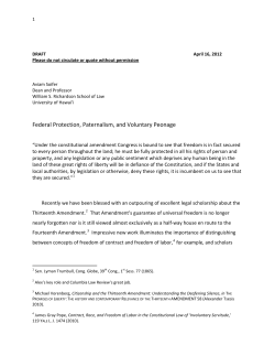 Federal Protection, Paternalism, and Voluntary Peonage