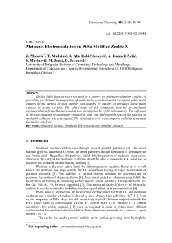 Methanol Electrooxidation on PtRu Modified Zeolite X