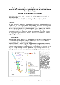 Heritage Interpretation as a potential driver for economic