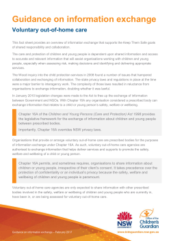 Guidance on information exchange - NSW Office of the Children`s