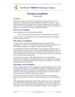 Managing Assumptions