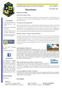 Newsletter - Gladstone South State School