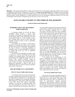 sustainable engery in the form of solar roofs