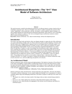 Architectural Blueprints&mdash;The &ldquo;4+1&rdquo; View Model of Software