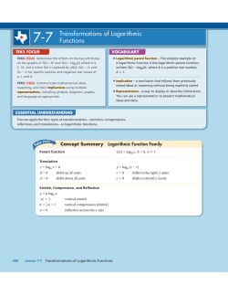 7-7 Transformations of Logarithmic Functions