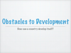 Obstacles to Development