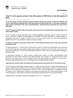 First Release Only 1% more goods carried in the 4th quarter of 2016