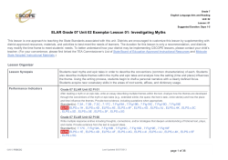 ELAR Grade 07 Unit 02 Exemplar Lesson 01: Investigating Myths