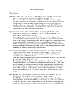 Annotated Bibliography Primary Sources Act of June 2, 1924, Pub. L