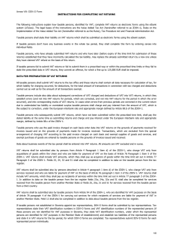 INSTRUCTIONS FOR COMPLETING A VAT RETURN