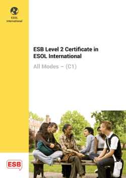ESB EFL/ESOL Certificate in English as a Foreign Language