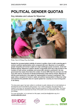 Political Gender Quotas - Oxfam in Myanmar