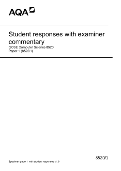 GCSE Computer Science Student responses with examiner