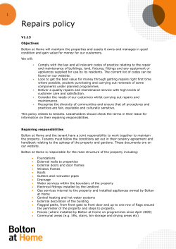Repairs policy - Bolton At Home