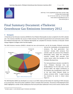 eThekwini Greenhouse Gas Emissions Inventory 2012