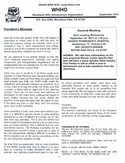 September Newsletter - Woodland Hills Homeowners Organization