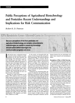 Public Perceptions of Agricultural Biotechnology and Pesticides