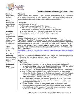 Constitutional Issues during Criminal Trials