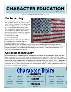 CHARACTER EDUCATION