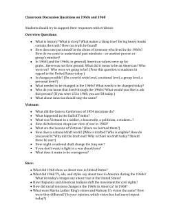 Classroom Discussion Questions on 1960s and 1968
