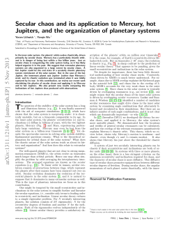 Secular chaos and its application to Mercury, hot
