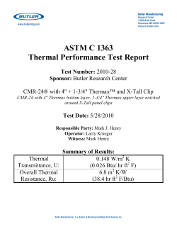 ASTM C 1363 Thermal Performance Test Report