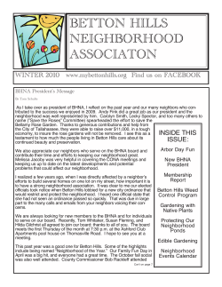BETTON HILLS NEIGHBORHOOD ASSOCIATON