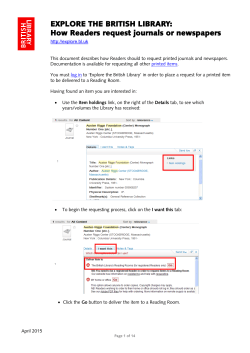 How Readers request journals or newspapers