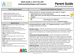Math Grade 1: Unit 5 for APS Understanding Shapes and Fractions