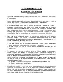 ACCEPTED PRACTICE MATHEMATICS CREDIT