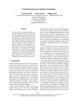 Predicting Success in Machine Translation