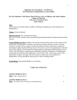 1 LIBRARY OF CONGRESS &ndash; PATHWAYS The Declaration of