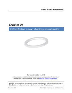 Shaft deflection, runout, vibration, and axial motion (Kalsi Seals