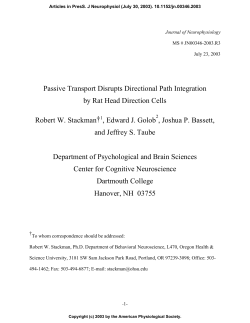 Passive Transport Disrupts Directional Path Integration by Rat Head